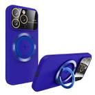 For iPhone 13 Pro Max Large Window MagSafe Magnetic Holder Phone Case(Klein Blue) - 1