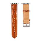 For Apple Watch Series 7 45mm / 6 & SE & 5 & 4 44mm / 3 & 2 & 1 42mm Crocodile Texture Leather Wrist Strap(Brown) - 2