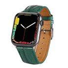 For Apple Watch Series 7 45mm / 6 & SE & 5 & 4 44mm / 3 & 2 & 1 42mm Crocodile Texture Leather Wrist Strap(Green) - 1