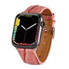 For Apple Watch Series 7 45mm / 6 & SE & 5 & 4 44mm / 3 & 2 & 1 42mm Crocodile Texture Leather Wrist Strap(Pink) - 1