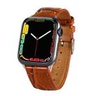 For Apple Watch Series 8&7 41mm / SE 2&6&SE&5&4 40mm / 3&2&1 38mm Crocodile Texture Leather Wrist Strap(Brown) - 1