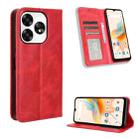 For Umidigi A15 / A15C Magnetic Buckle Retro Texture Leather Phone Case(Red) - 1