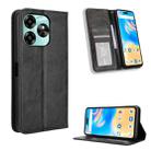 For Umidigi G6 5G Magnetic Buckle Retro Texture Leather Phone Case(Black) - 1