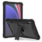 For Samsung Galaxy Tab S9 Shockproof Silicone Hybrid PC Tablet Case with Holder(Black) - 1