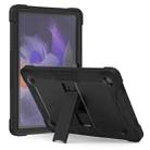 For Samsung Galaxy Tab A9+ Shockproof Silicone Hybrid PC Tablet Case with Holder(Black) - 1