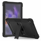 For Samsung Galaxy Tab A9 Shockproof Silicone Hybrid PC Tablet Case with Holder(Black) - 1