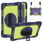 For Samsung Galaxy Tab A9+ 360 Degree Rotation PC Contrast Silicone Tablet Case(Navy Blue + Yellow Green) - 1