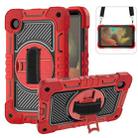 For Samsung Galaxy Tab A9 360 Degree Rotation PC Contrast Silicone Tablet Case(Red + Black) - 1