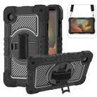 For Samsung Galaxy Tab A9 360 Degree Rotation PC Contrast Silicone Tablet Case(Black) - 1