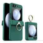 For Samsung Galaxy Z Flip5 Shockproof PC Phone Case with Ring Holder(Green) - 1