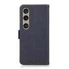For Sony Xperia 1 VI KHAZNEH Side-Magnetic Litchi Genuine Leather RFID Case(Blue) - 3