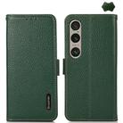 For Sony Xperia 1 VI KHAZNEH Side-Magnetic Litchi Genuine Leather RFID Case(Green) - 1
