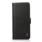 For Sony Xperia 10 VI KHAZNEH Side-Magnetic Litchi Genuine Leather RFID Case(Black) - 2