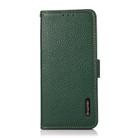 For Sony Xperia 10 VI KHAZNEH Side-Magnetic Litchi Genuine Leather RFID Case(Green) - 2