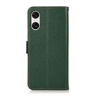 For Sony Xperia 10 VI KHAZNEH Side-Magnetic Litchi Genuine Leather RFID Case(Green) - 3