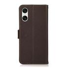 For Sony Xperia 10 VI KHAZNEH Side-Magnetic Litchi Genuine Leather RFID Case(Brown) - 3