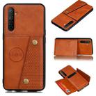 For OPPO X50 Pro 5G Double Buckle PU + TPU Shockproof Magnetic Protective Case with Card Slot & Holder(Light Brown) - 1
