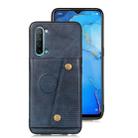 For OPPO Reno3 Double Buckle PU + TPU Shockproof Magnetic Protective Case with Card Slot & Holder(Blue) - 2
