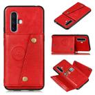 For Vivo X30 Double Buckle PU + TPU Shockproof Magnetic Protective Case with Card Slot & Holder(Red) - 1