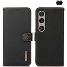 For Sony Xperia 1 VI KHAZNEH Custer Genuine Leather RFID Phone Case(Black) - 1