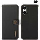 For Sony Xperia 10 VI KHAZNEH Custer Genuine Leather RFID Phone Case(Black) - 1