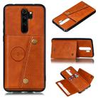 For Xiaomi Redmi 9 Double Buckle PU + TPU Shockproof Magnetic Protective Case with Card Slot & Holder(Light Brown) - 1