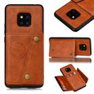 For Xiaomi Redmi 10X 5G Double Buckle PU + TPU Shockproof Magnetic Protective Case with Card Slot & Holder(Light Brown) - 1