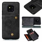 For Xiaomi Redmi 10X 5G Double Buckle PU + TPU Shockproof Magnetic Protective Case with Card Slot & Holder(Black) - 1