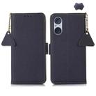 For Sony Xperia 5 V Side-Magnetic TJ Genuine Leather RFID Phone Case(Blue) - 1