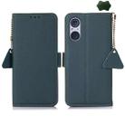 For Sony Xperia 5 V Side-Magnetic TJ Genuine Leather RFID Phone Case(Green) - 1