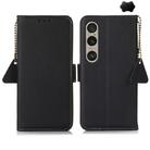 For Sony Xperia 1 VI Side-Magnetic TJ Genuine Leather RFID Phone Case(Black) - 1