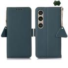 For Sony Xperia 1 VI Side-Magnetic TJ Genuine Leather RFID Phone Case(Green) - 1