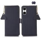 For Sony Xperia 10 VI Side-Magnetic TJ Genuine Leather RFID Phone Case(Blue) - 1