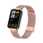 For Xiaomi Mi Band 8 Pro 18mm Steel Mesh Buckle Metal Watch Band(Rose Red) - 1