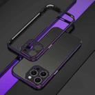 For iPhone 15 Pro Max Aurora Series Lens Protector + Metal Frame Phone Case(Black Purple) - 1