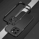 For iPhone 15 Pro Aurora Series Lens Protector + Metal Frame Phone Case(Black Silver) - 1