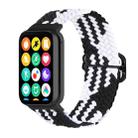 For Xiaomi Mi Band 8 Pro 18mm Buckle Nylon Braided Watch Band(Black White) - 1