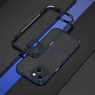 For iPhone 15 Plus Aurora Series Lens Protector + Metal Frame Phone Case(Black Blue) - 1