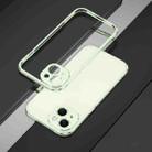 For iPhone 15 Plus Aurora Series Lens Protector + Metal Frame Phone Case(Green Silver) - 1