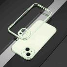 For iPhone 15 Aurora Series Lens Protector + Metal Frame Phone Case(Green Silver) - 1