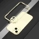 For iPhone 15 Aurora Series Lens Protector + Metal Frame Phone Case(Gold Silver) - 1