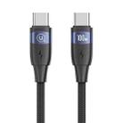 USAMS US-SJ632 U85 1.2m Type-C to Type-C PD100W Aluminum Alloy Fast Charging & Data Cable(Black) - 1