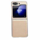 For Samsung Galaxy Z Flip5 Integrated Morandi Pearlescent Paint Shockproof Phone Case(Gold) - 1