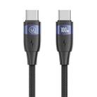 USAMS US-SJ633 U85 2m Type-C to Type-C PD100W Aluminum Alloy Fast Charging & Data Cable(Black) - 1