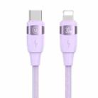 USAMS US-SJ634 U85 1.2m Type-C to 8 Pin PD30W Aluminum Alloy Fast Charging & Data Cable(Purple) - 1