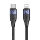 USAMS US-SJ635 U85 2m Type-C to 8 Pin PD30W Aluminum Alloy Fast Charging & Data Cable(Black) - 1