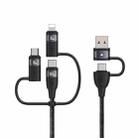 USAMS US-SJ645 U85 1.2m PD100W 6 in 1 Alloy Multifunctional Fast Charging Cable(Black) - 1