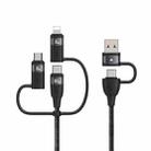 USAMS US-SJ646 U85 2m PD100W 6 in 1 Alloy Multifunctional Fast Charging Cable(Black) - 1
