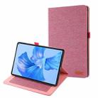 For Xiaomi Redmi Pad SE 8.7 4G Fabric Leather Tablet Case(Rose Red) - 1