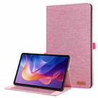 For Xiaomi Redmi Pad 2 Fabric Texture Horizontal Flip Leather Tablet Case(Rose Red) - 1